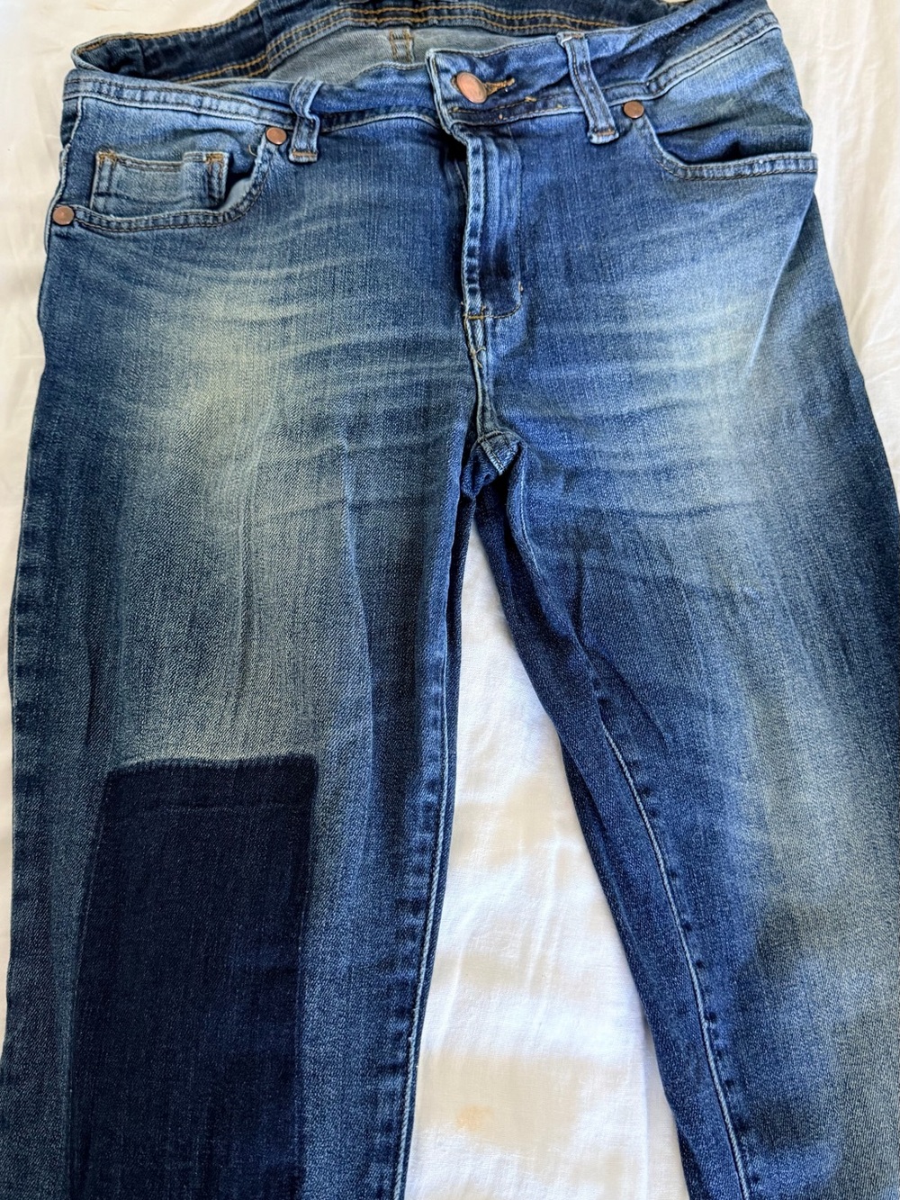 Jazmin Chebar Patched Skinny Jeans Medium Wash Women’s Size 24